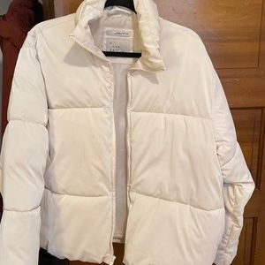 Ivory puffer jacket!